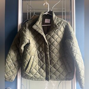Old Navy Olive Green Quilted Puffer Jacket